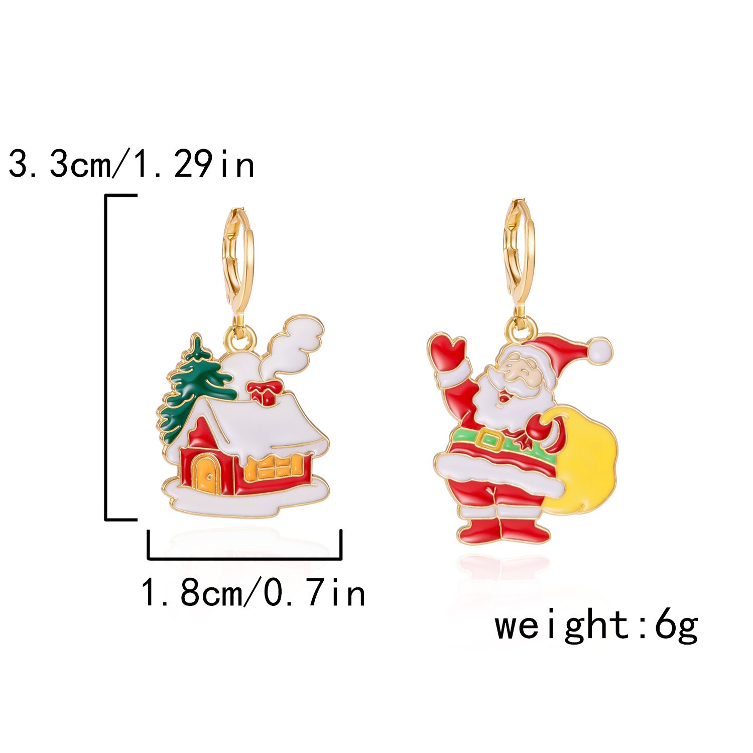 Wholesale Hot New Product Diamond Studded Santa Bell Snowflake Pendant Earrings